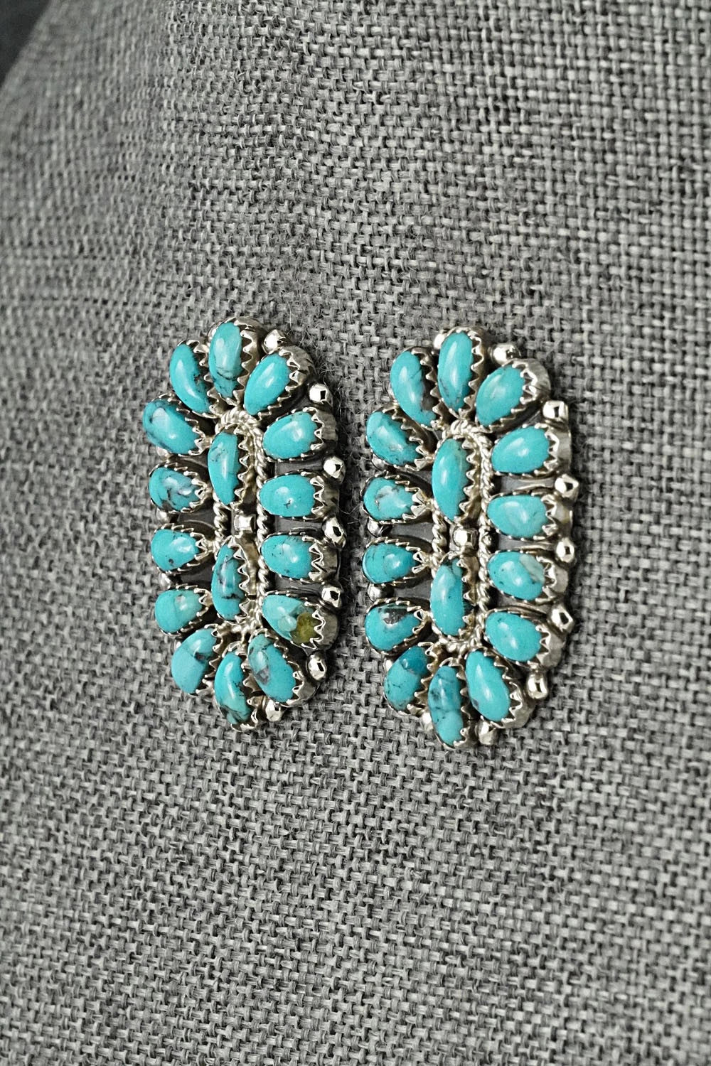Turquoise & Sterling Silver Earrings - Gerald Mitchell