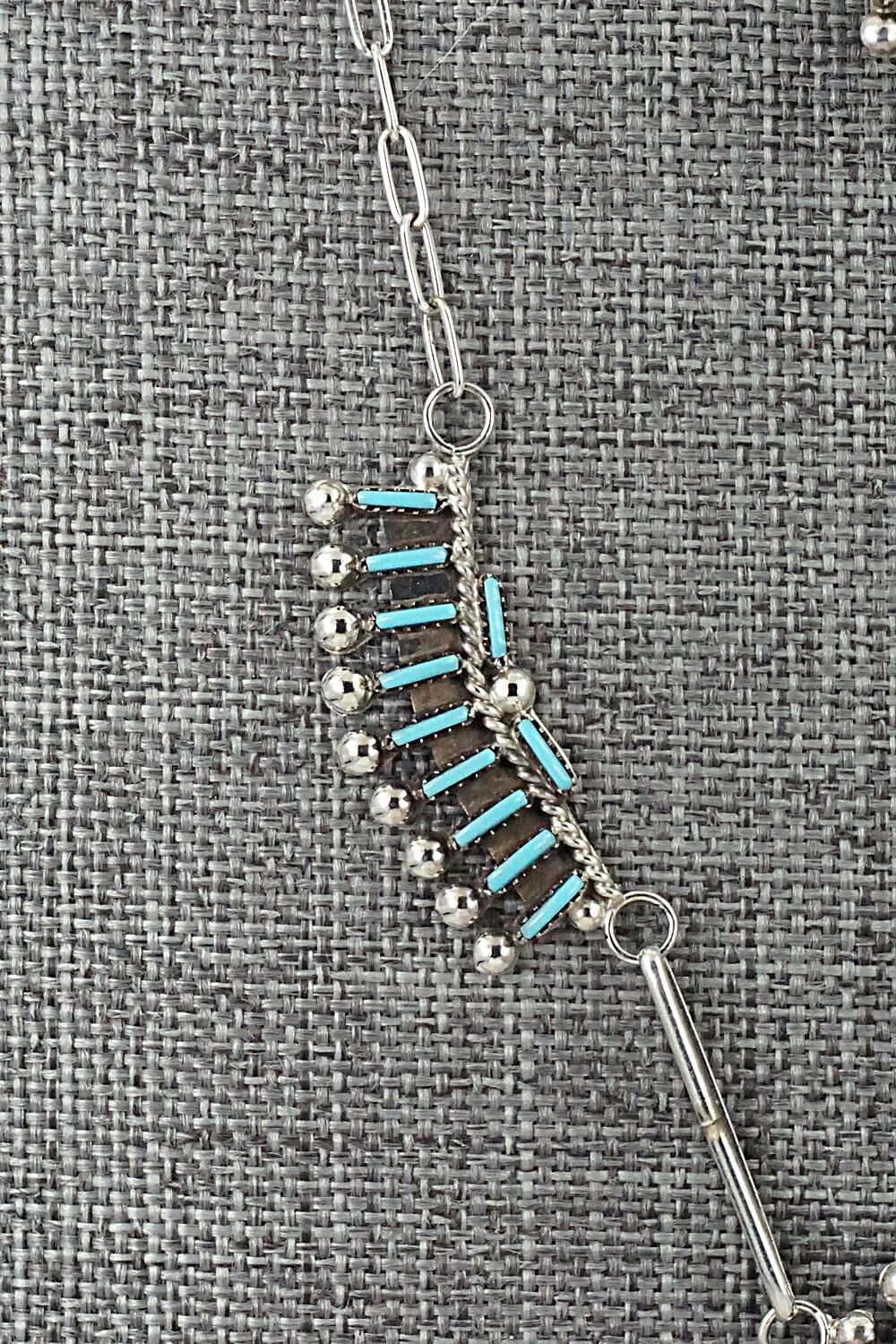 Turquoise & Sterling Silver Necklace and Earrings Set - Philander Gia
