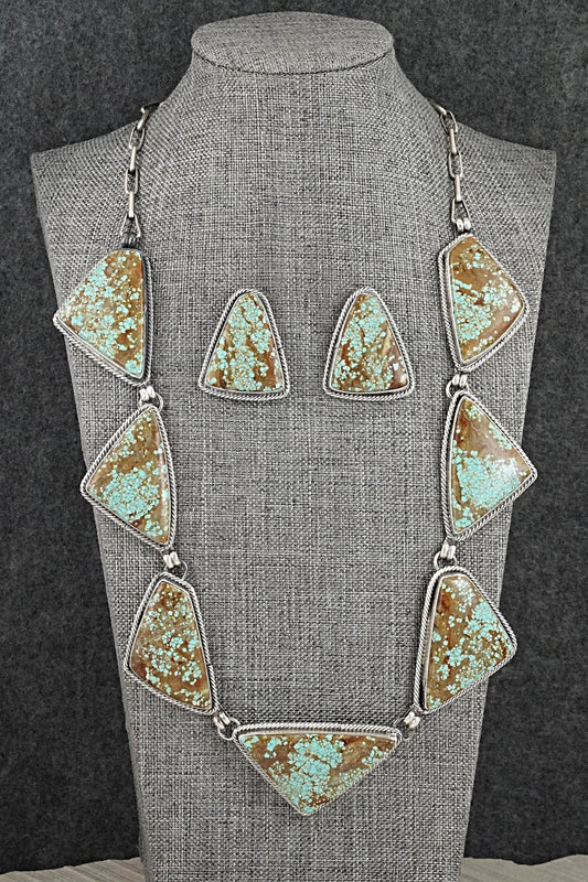 Turquoise & Sterling Silver Necklace and Earrings Set - Darrin Livingston