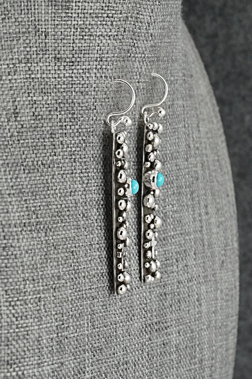Turquoise & Sterling Silver Earrings - Akee Douglas