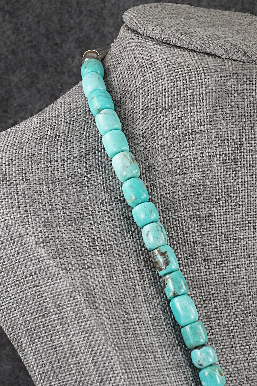 Turquoise & Sterling Silver Necklace 20" - Doreen Jake