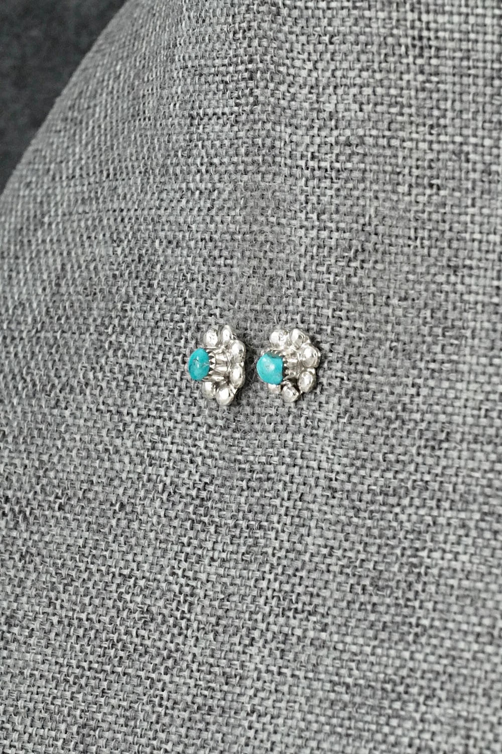 Turquoise and Sterling Silver Earrings - Ronald Yatsattie