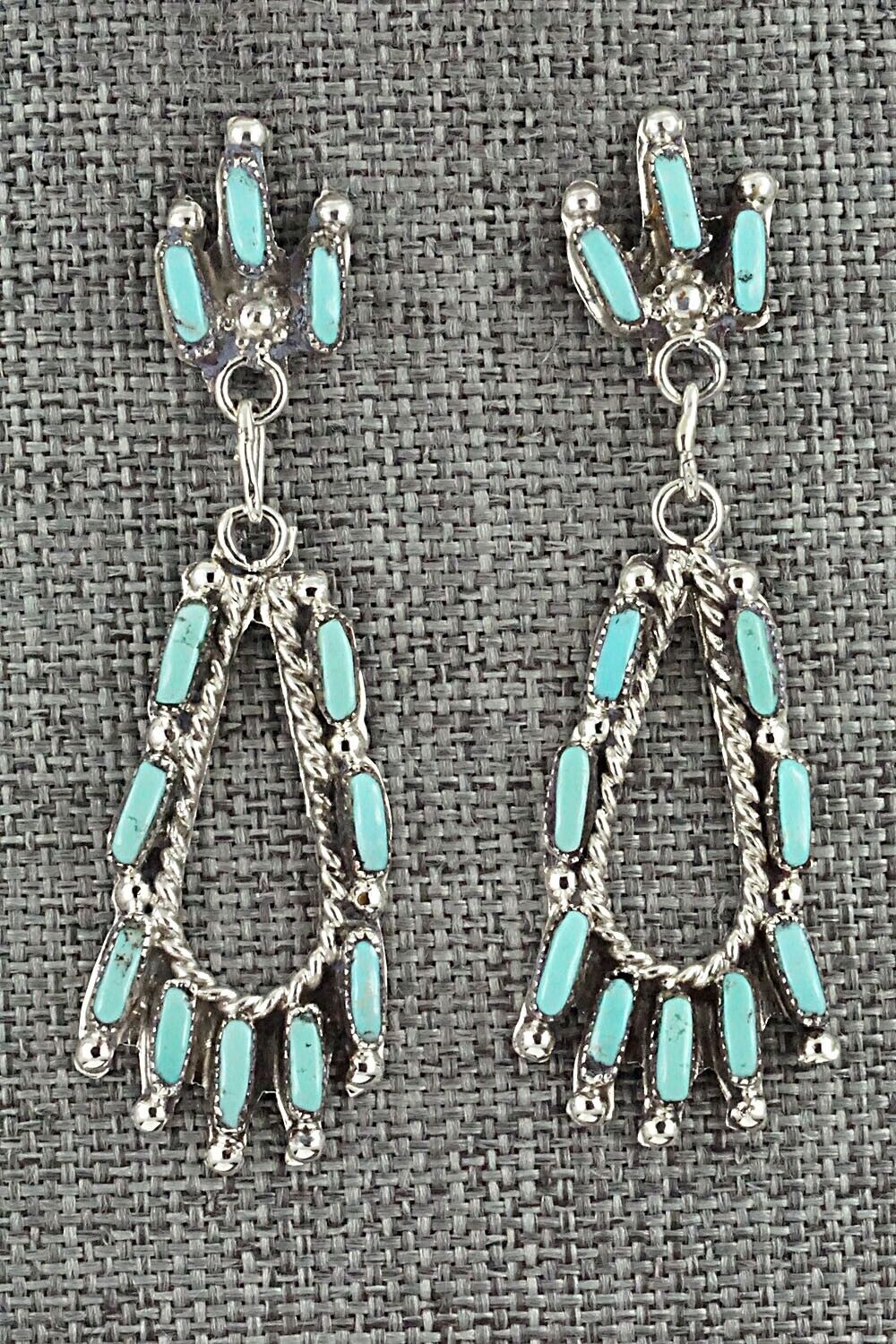 Turquoise & Sterling Silver Earrings - Veronica Yawakia