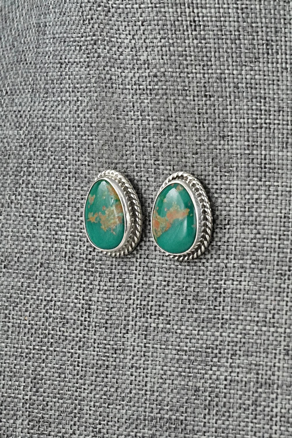 Turquoise & Sterling Silver Earrings - Eugene Gruber