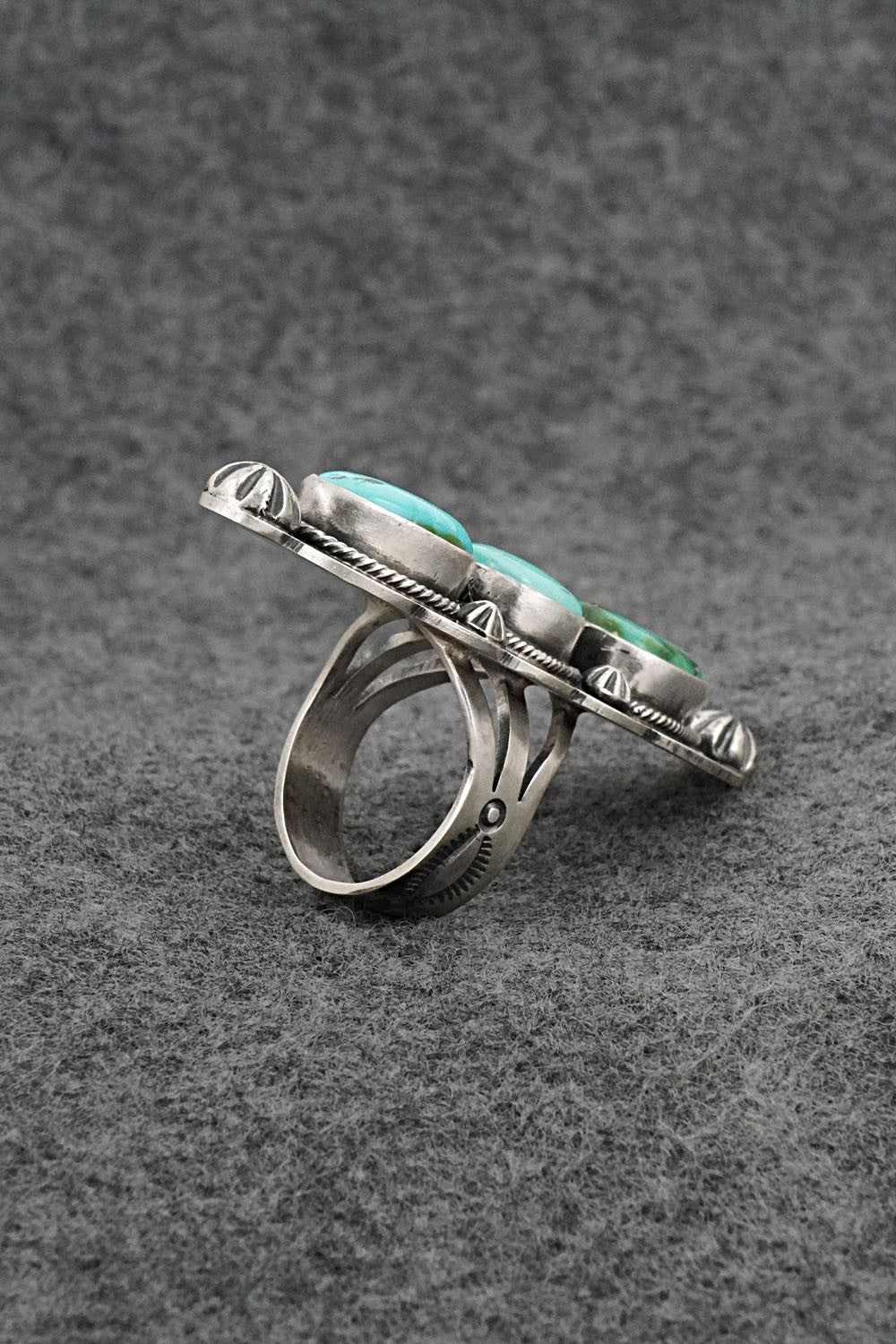 Turquoise & Sterling Silver Ring - Bobby Johnson - Size 8.5
