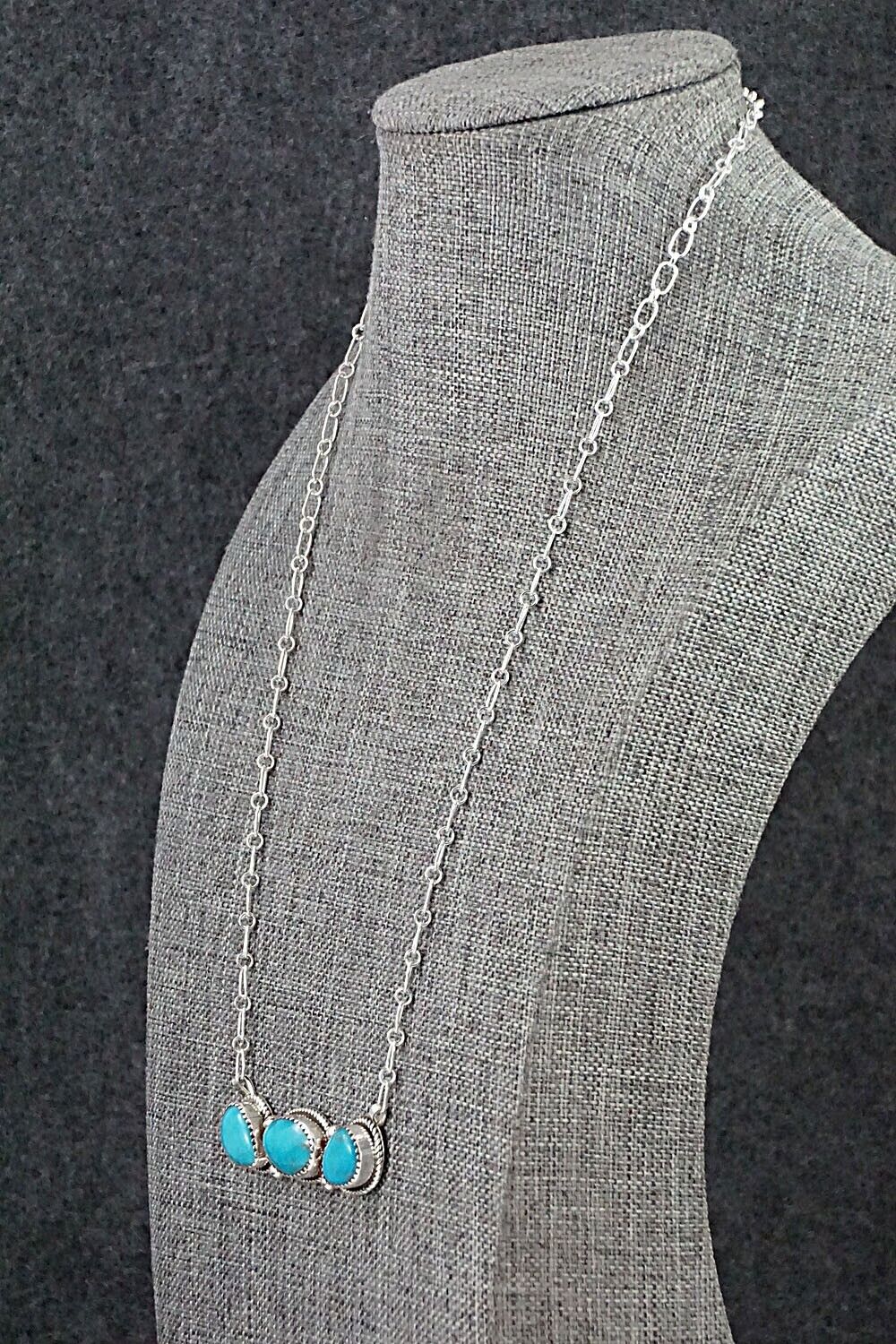 Turquoise & Sterling Silver Necklace - Ernest Hawthorne