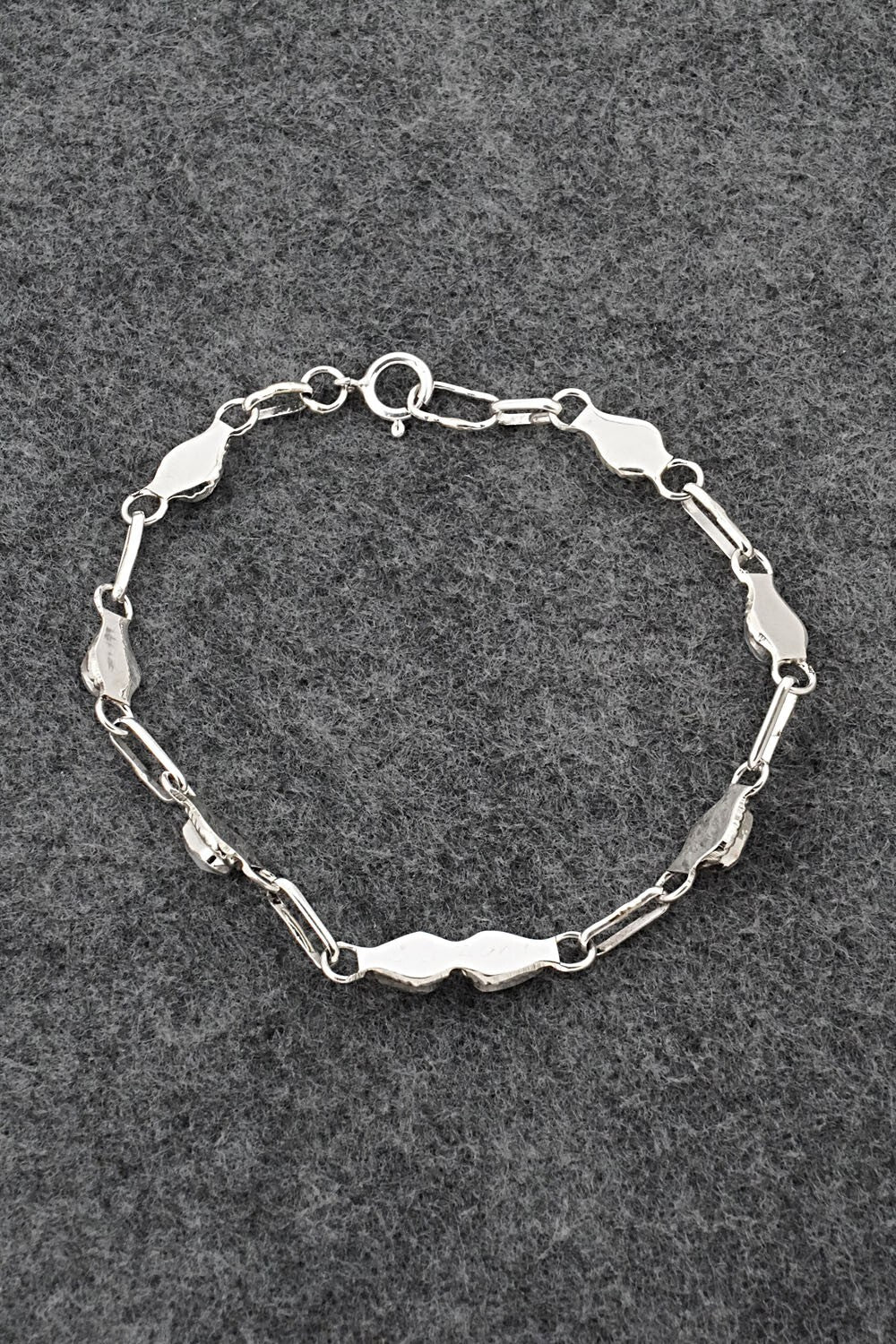Mother of Pearl & Sterling Silver Link Bracelet - Carol Lateyice