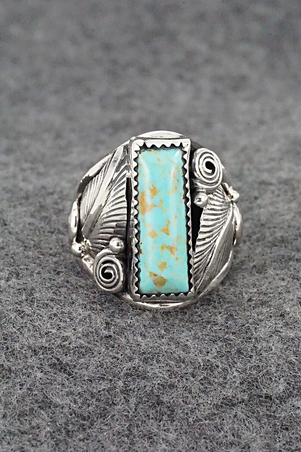 Turquoise & Sterling Silver Ring - Darrell Morgan - Size 8