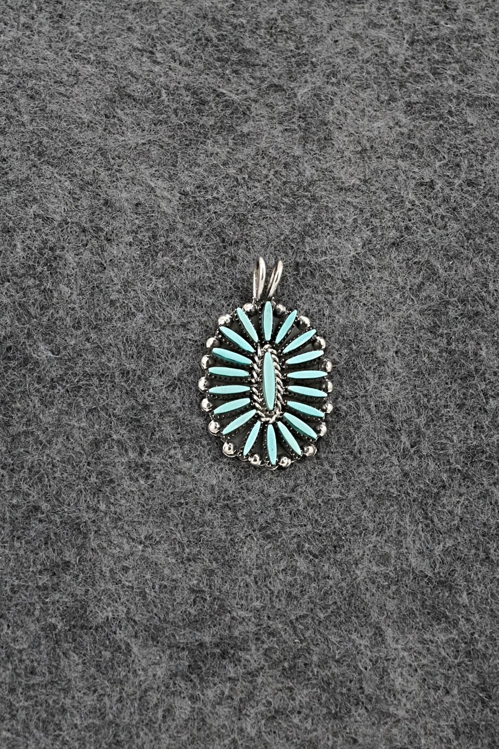 Turquoise & Sterling Silver Pendant - Fritzon Owaleon