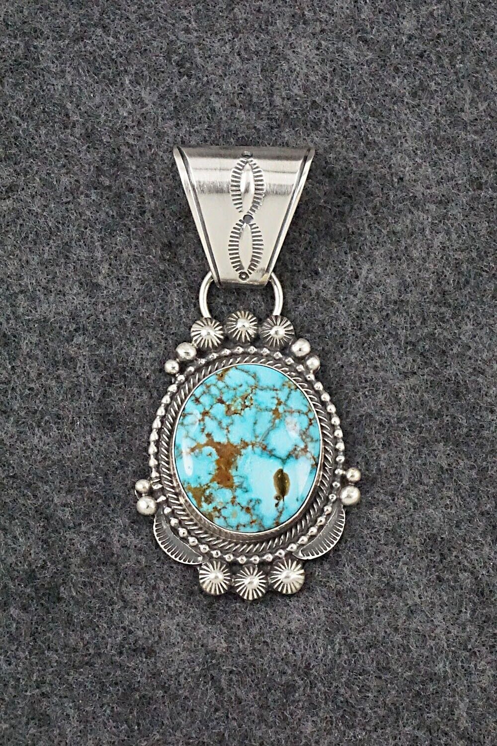 Turquoise & Sterling Silver Pendant - Tom Lewis