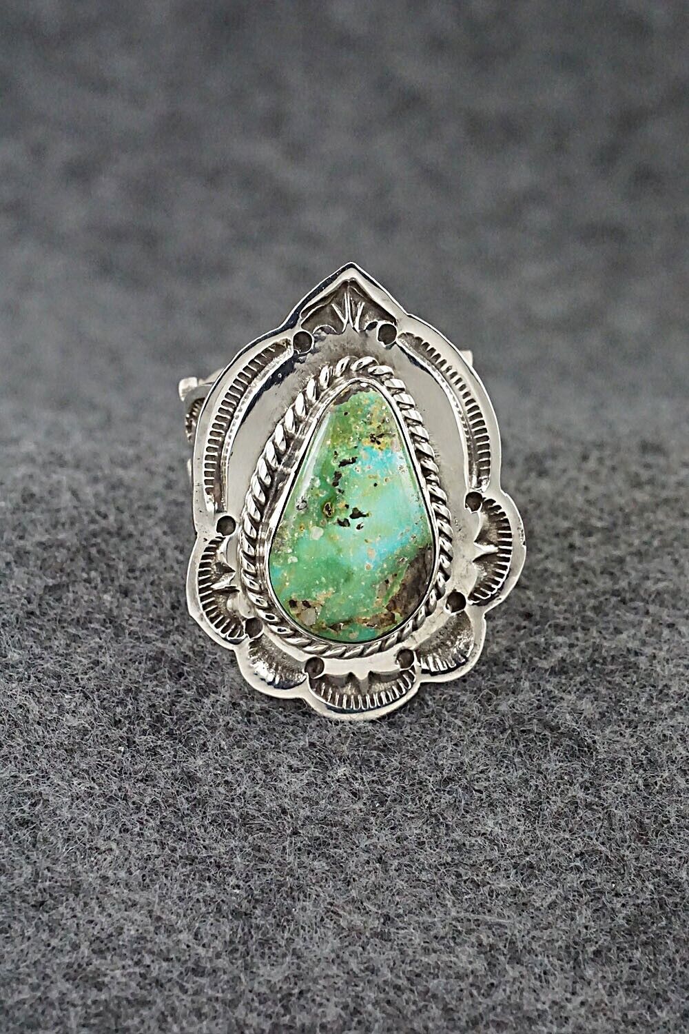 Turquoise & Sterling Silver Ring - Leonard Maloney - Size 8.75