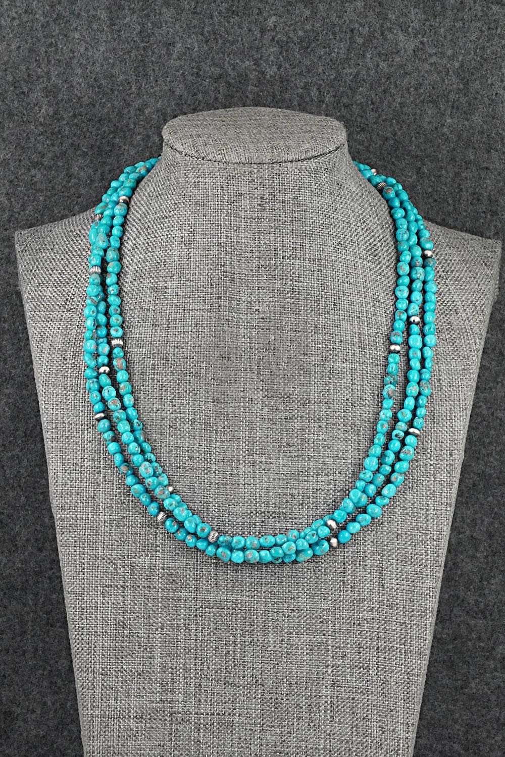 Turquoise & Sterling Silver Necklace - Theresa Skeets
