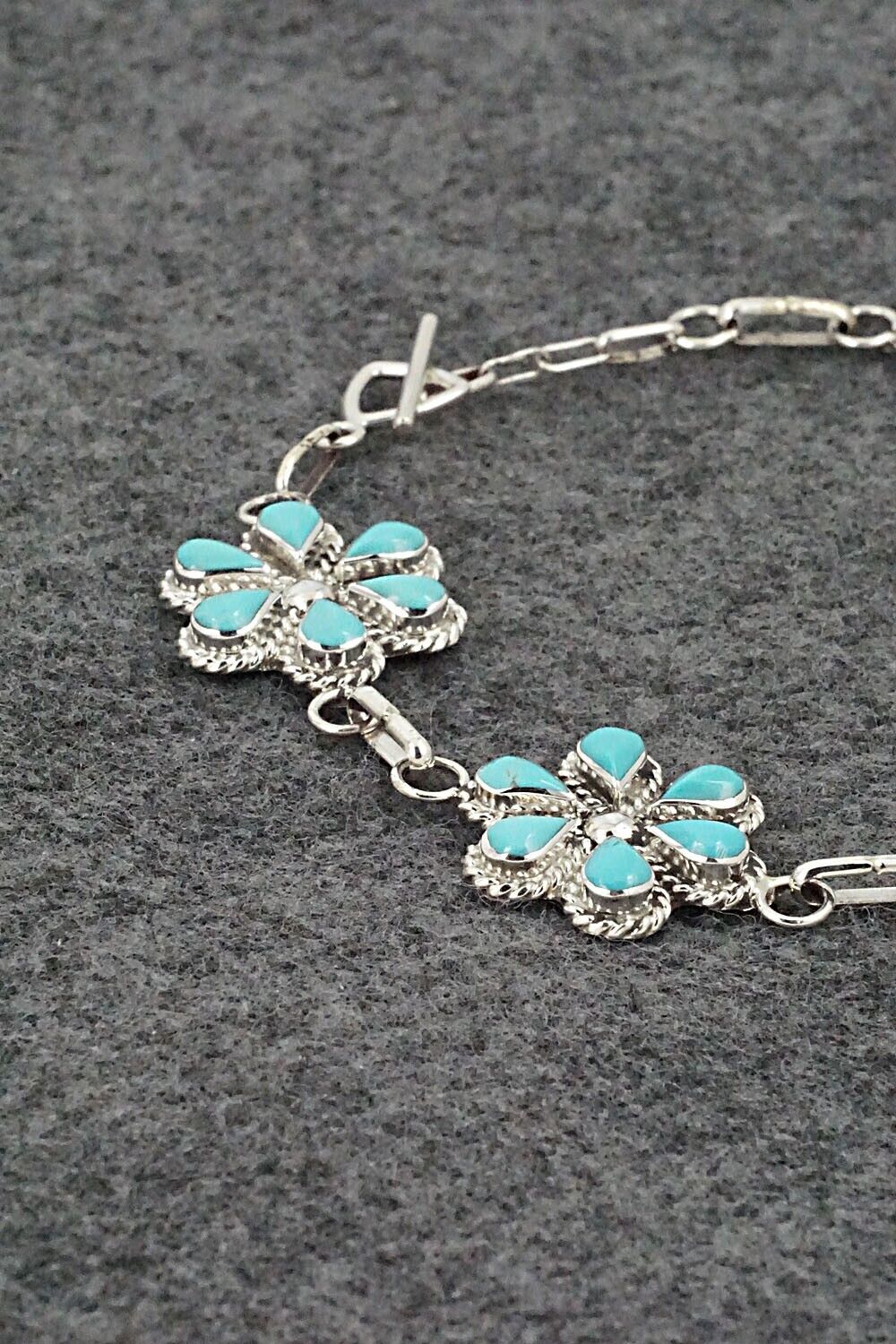 Turquoise & Sterling Silver Link Bracelet - Gina Dosedo