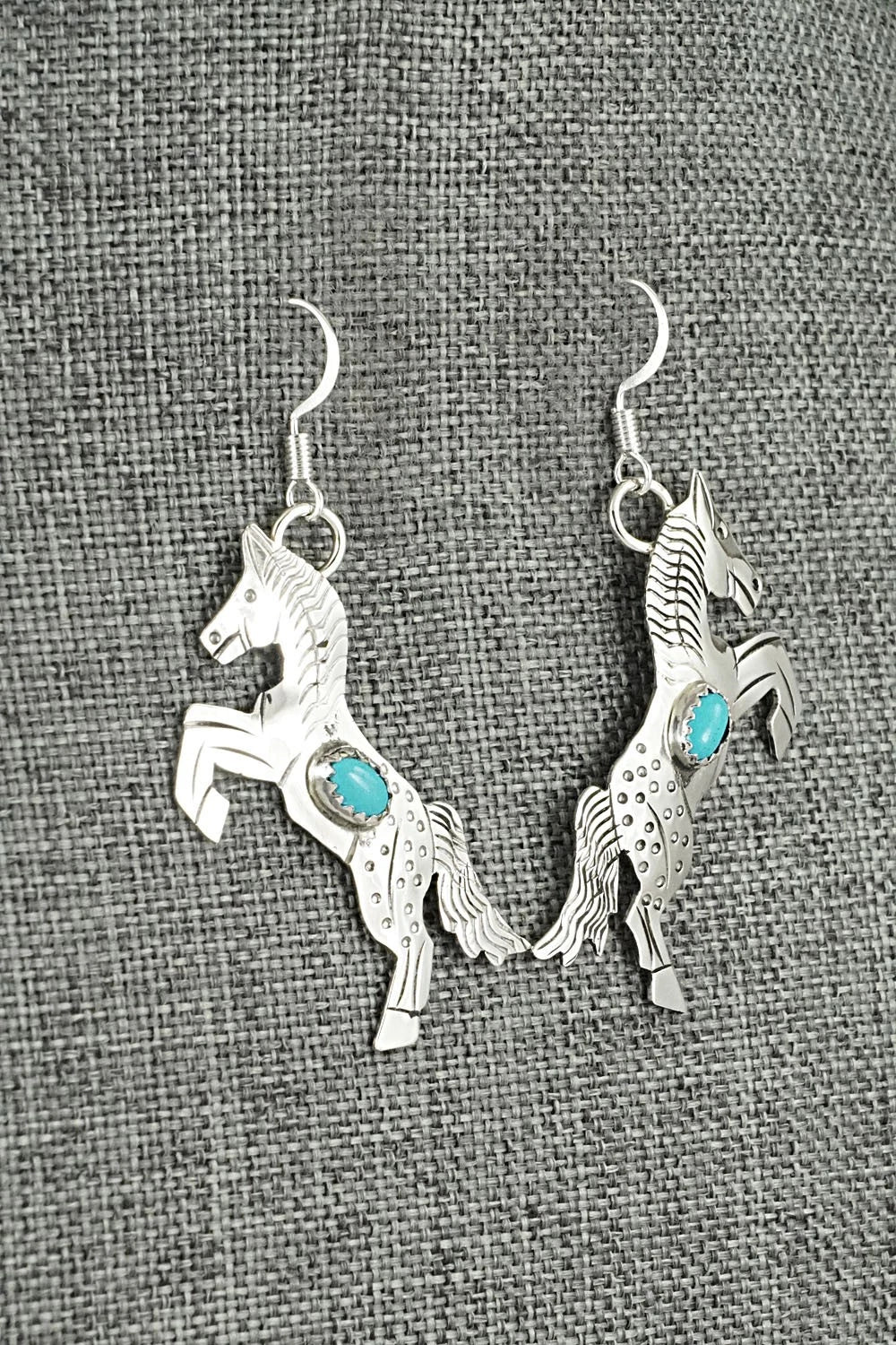 Turquoise & Sterling Silver Earrings - Louise Yazzie