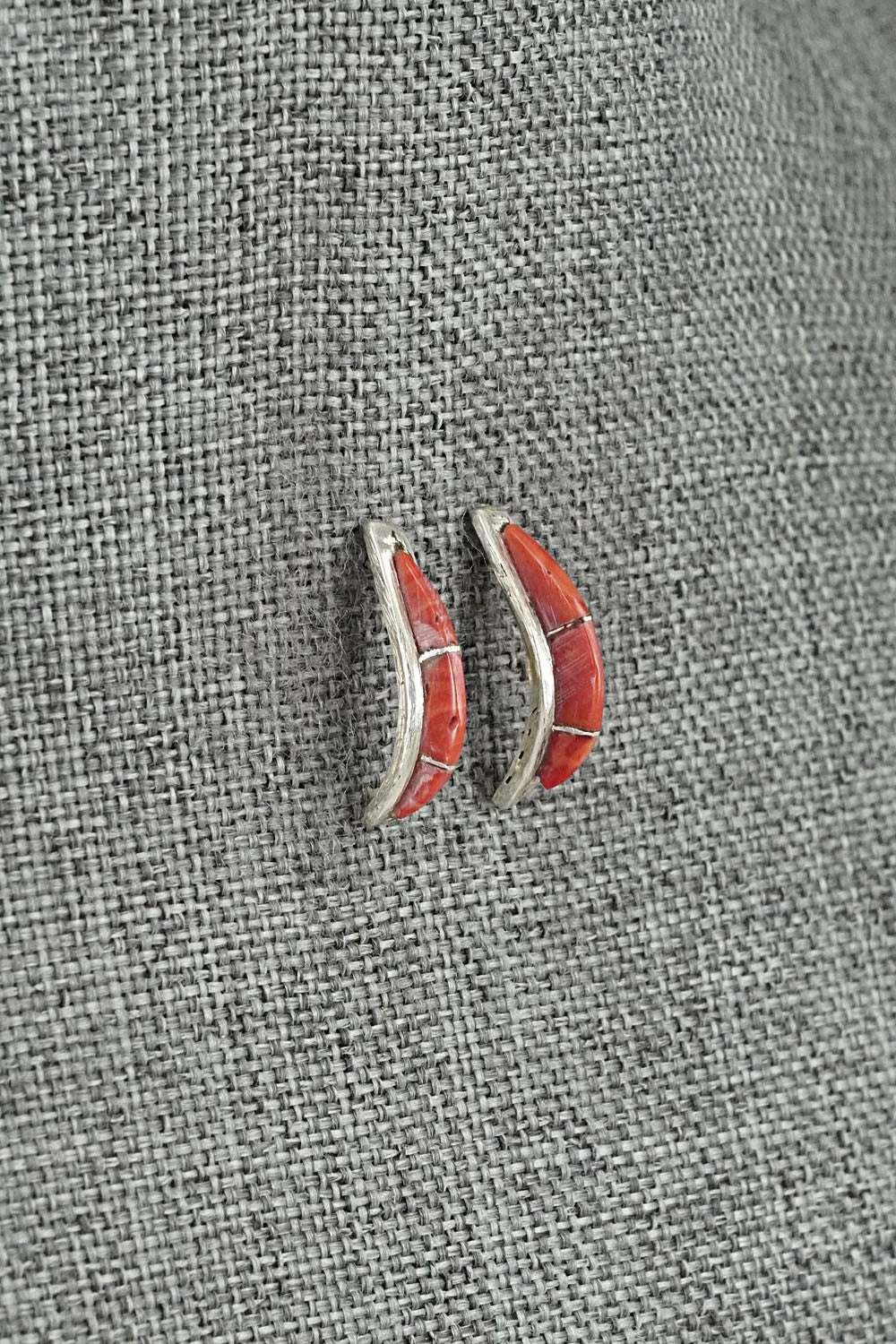 Coral & Sterling Silver Earrings - Kent Lonjose
