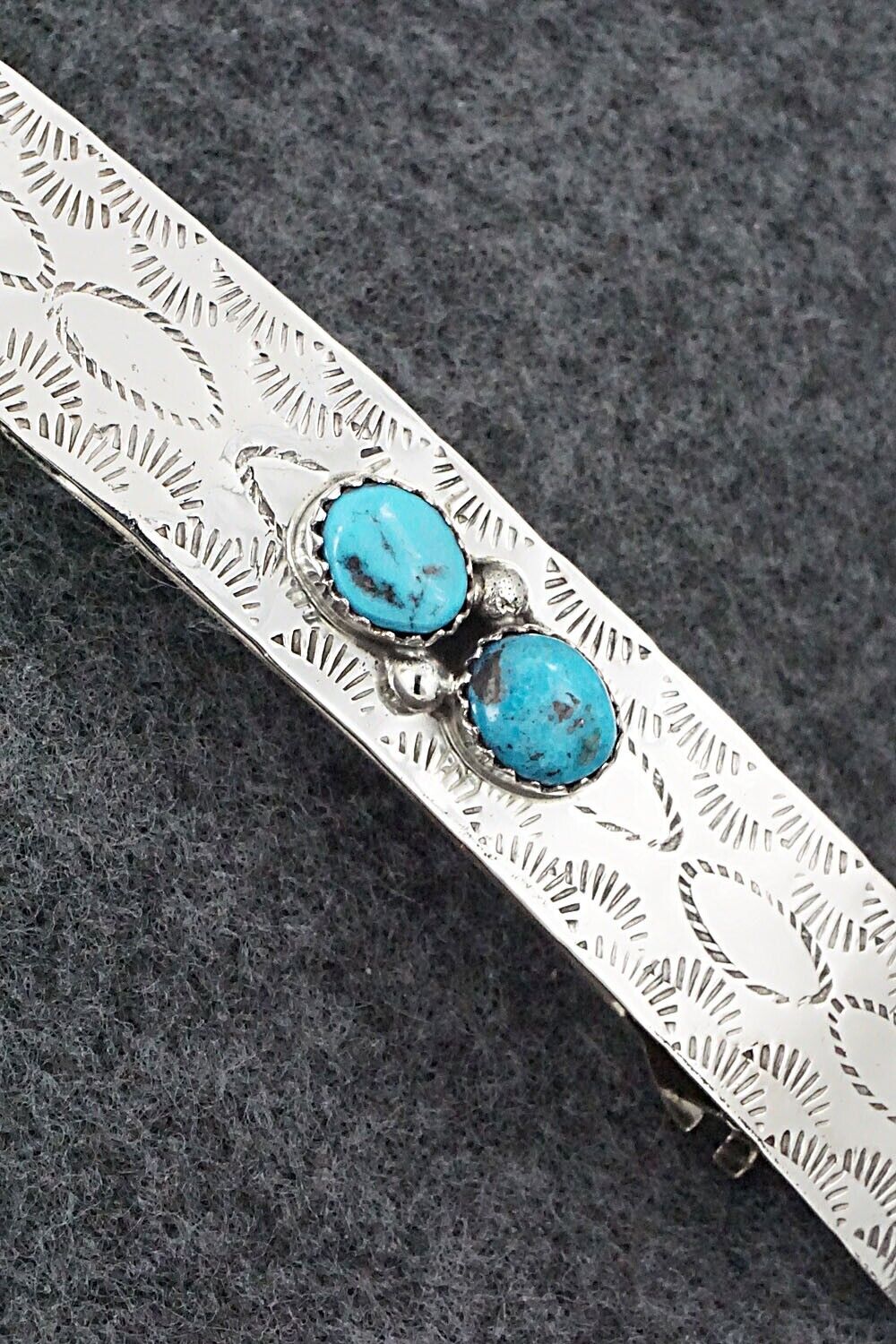Turquoise & Sterling Silver Hair Barrette - Sally Arviso