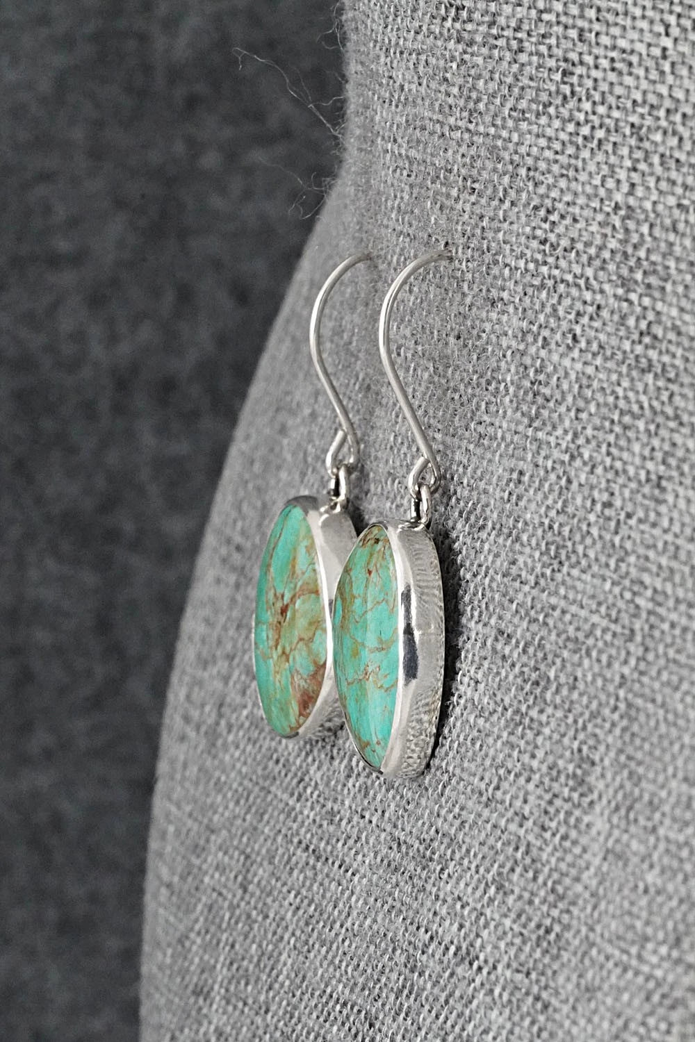 Turquoise & Sterling Silver Earrings - Eugene Gruber