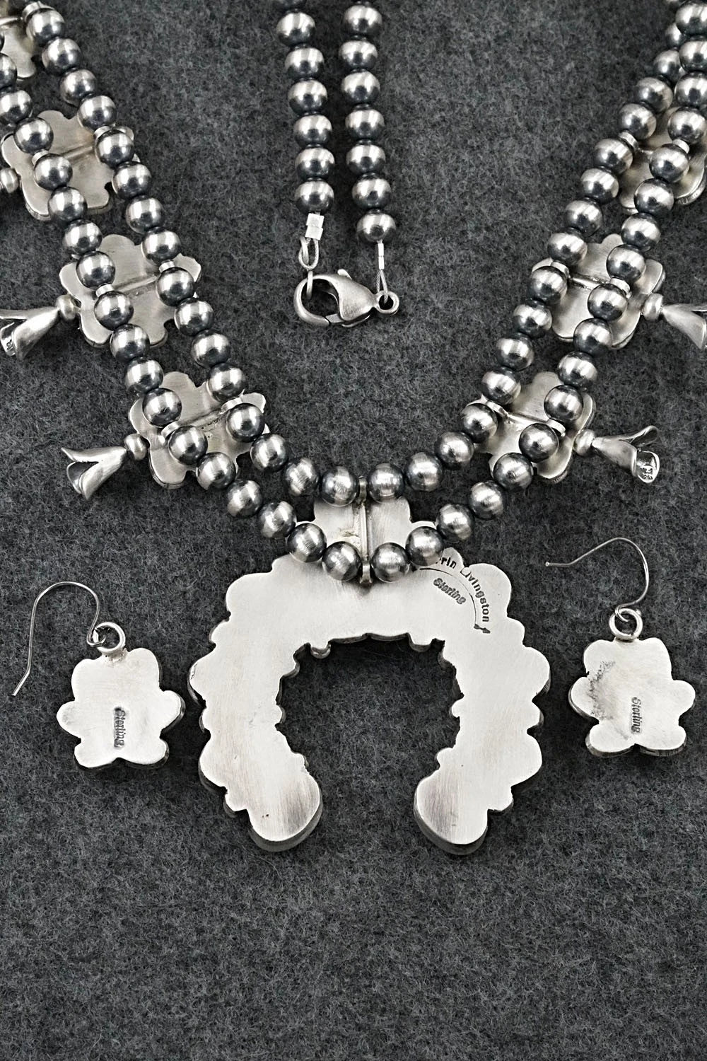 Turquoise & Sterling Silver Squash Blossom Set - Darrin Livingston