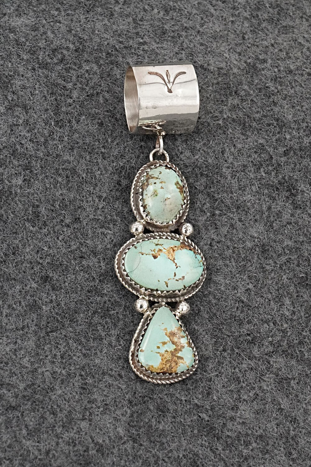 Turquoise & Sterling Silver Pendant - Ernest Hawthorne