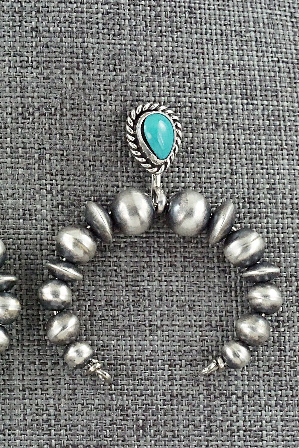 Turquoise & Sterling Silver Navajo Pearl Earrings - Amanda Larry