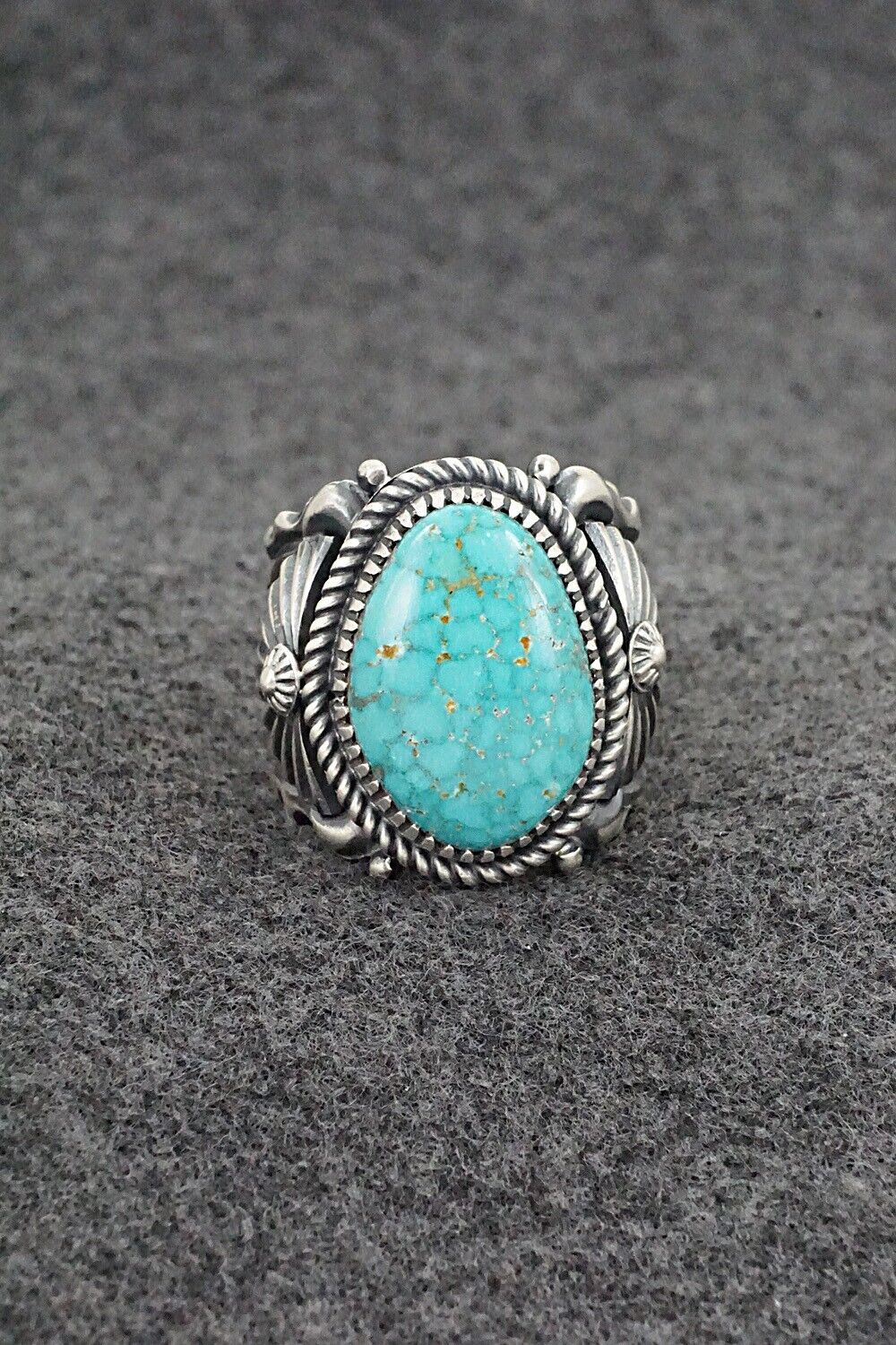 Turquoise & Sterling Silver Ring - Delbert Gordon - Size 11.5