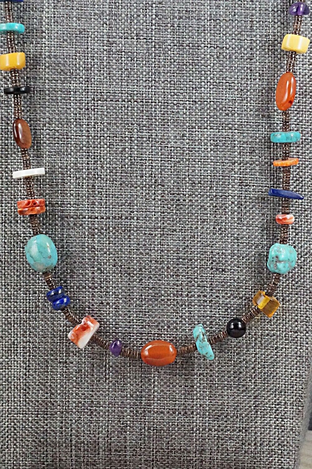 Multi Stone and Sterling Silver Necklace - Helen Tsosie