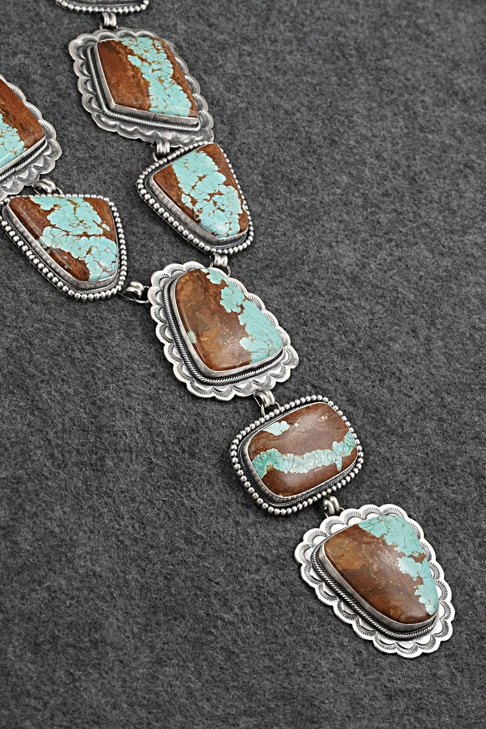 Turquoise & Sterling Silver Necklace and Earrings Set - Darrin Livingston