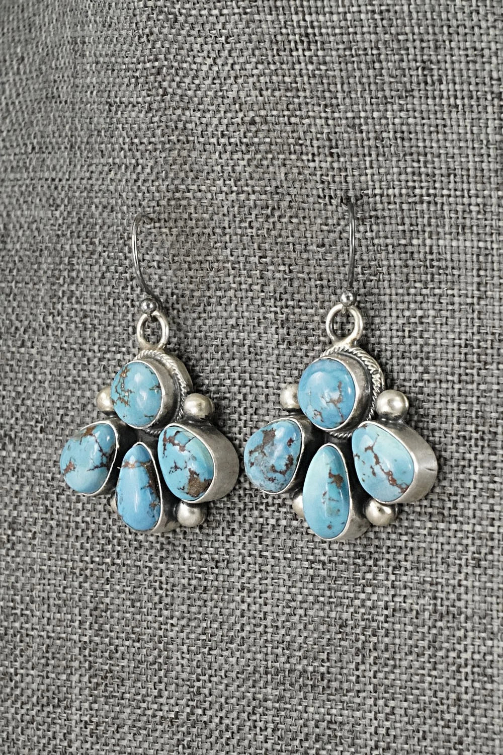 Turquoise & Sterling Silver Necklace and Earrings Set - Paul Livingston