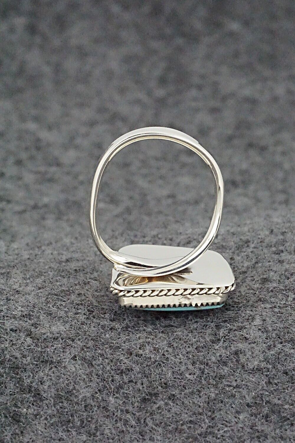 Turquoise & Sterling Silver Ring - Sheena Jack - Size 8 (Adj.)