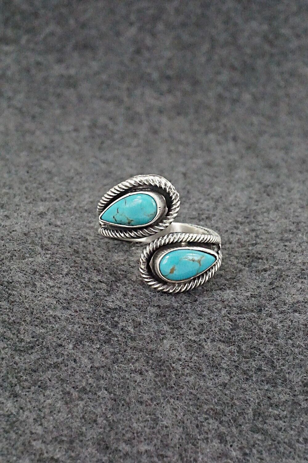 Turquoise & Sterling Silver Ring - Kenny Lonjose - Size 9