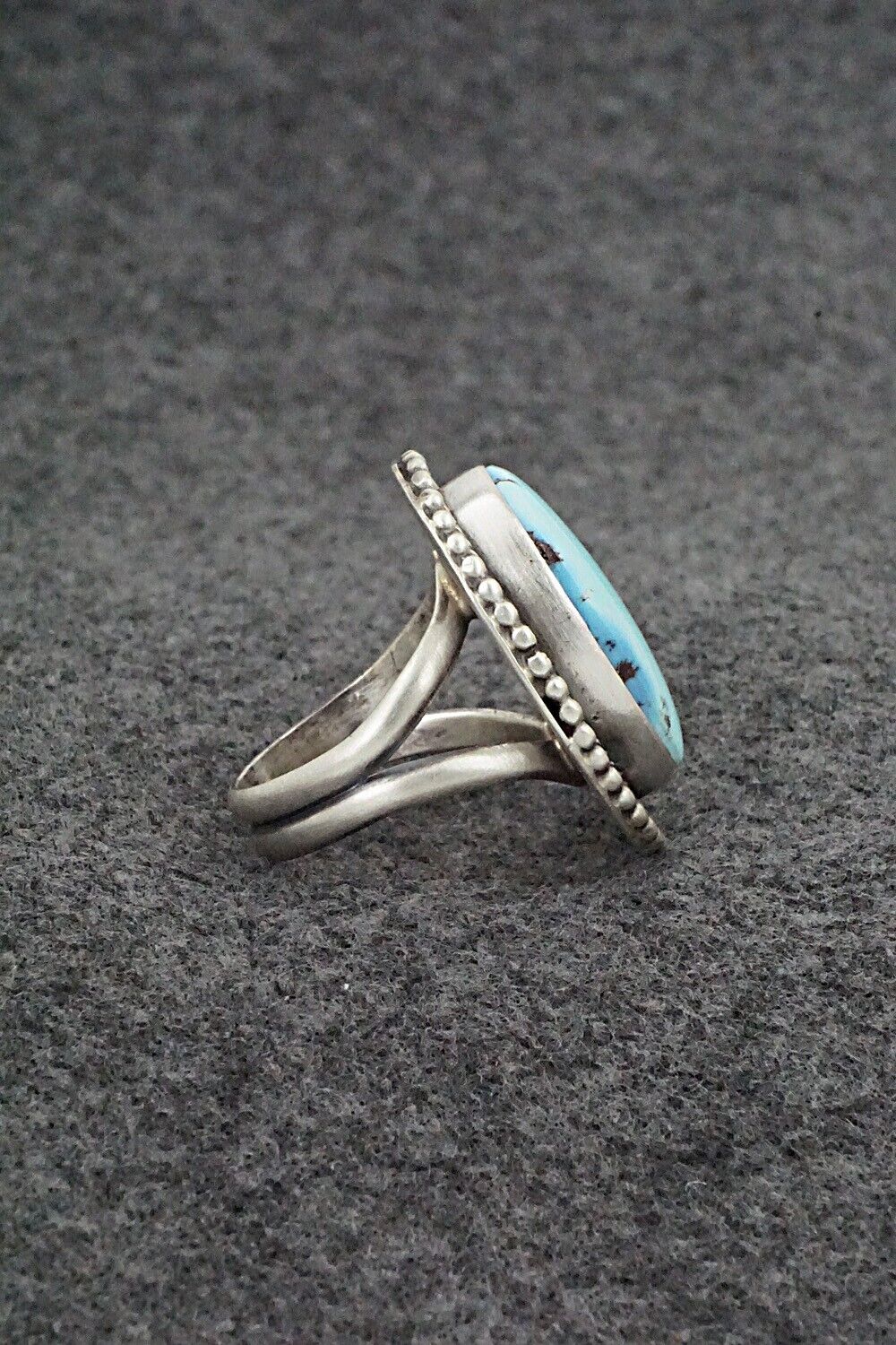 Turquoise & Sterling Silver Ring - Bobby Johnson - Size 8