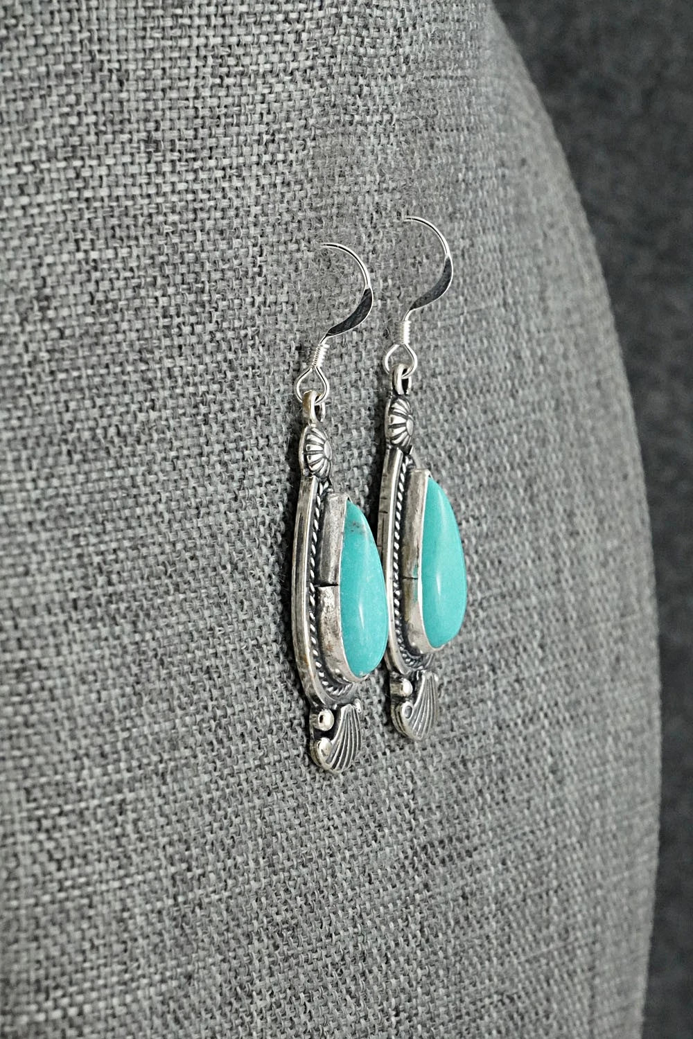 Turquoise & Sterling Silver Earrings - Verley Betone