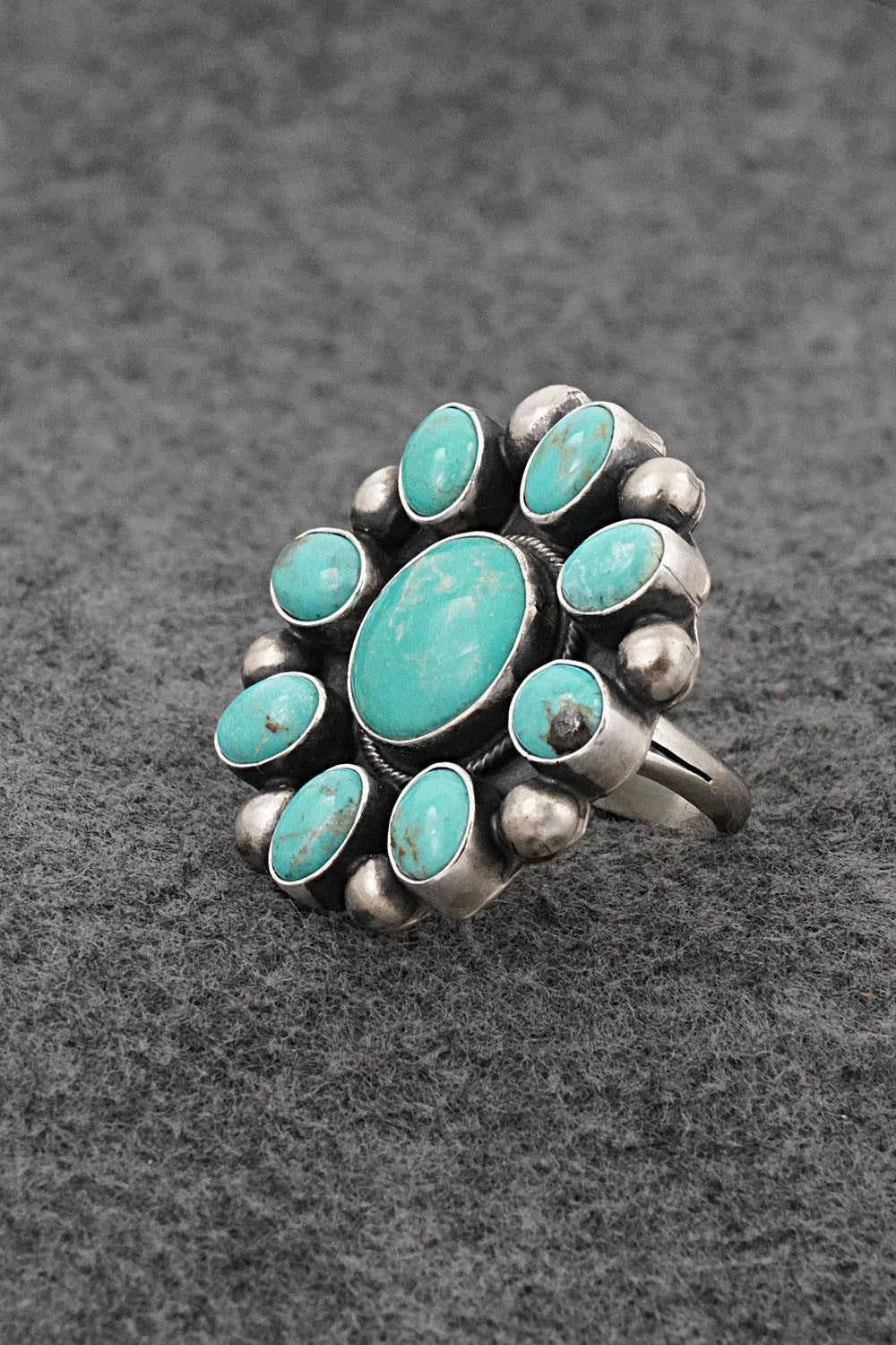 Turquoise & Sterling Silver Ring - Kathleen Livingston - Size Adjustable