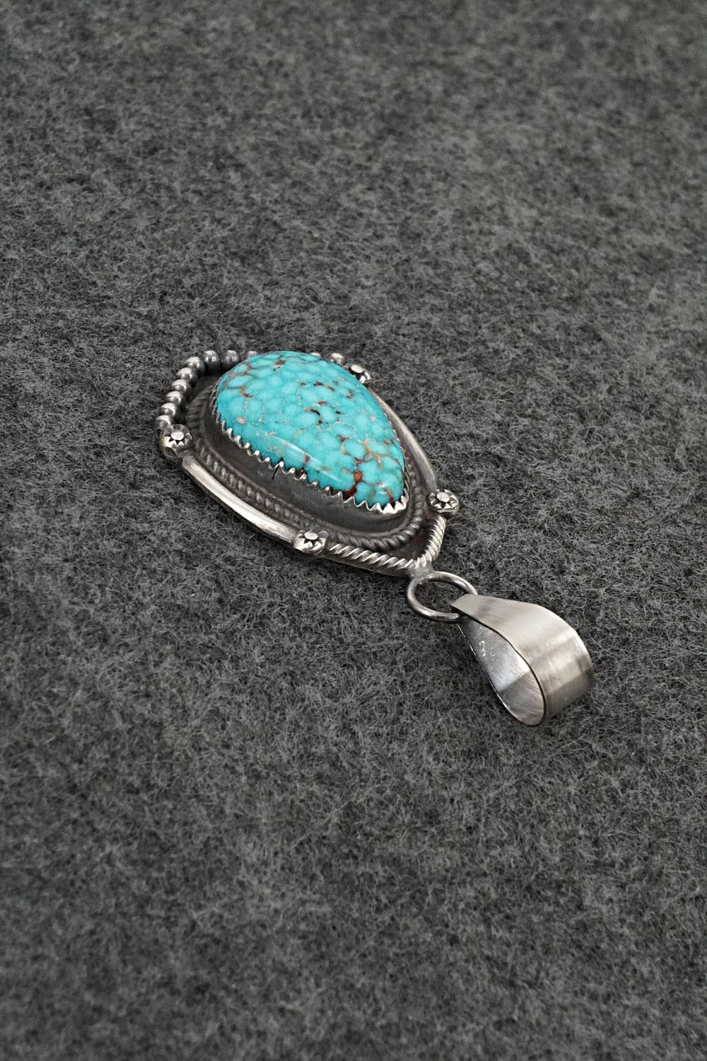Turquoise & Sterling Silver Pendant - Leslie Nez