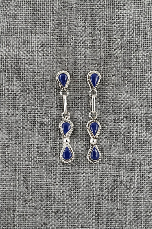 Lapis & Sterling Silver Earrings - Carol Lateyice