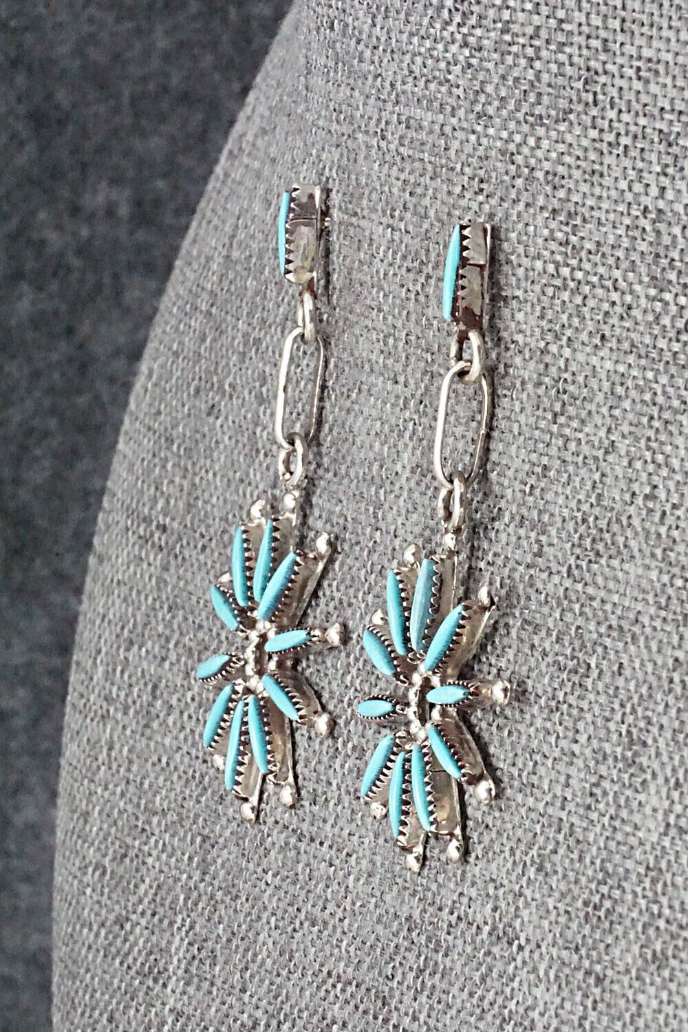Turquoise & Sterling Silver Earrings - Yvette Kaamasee