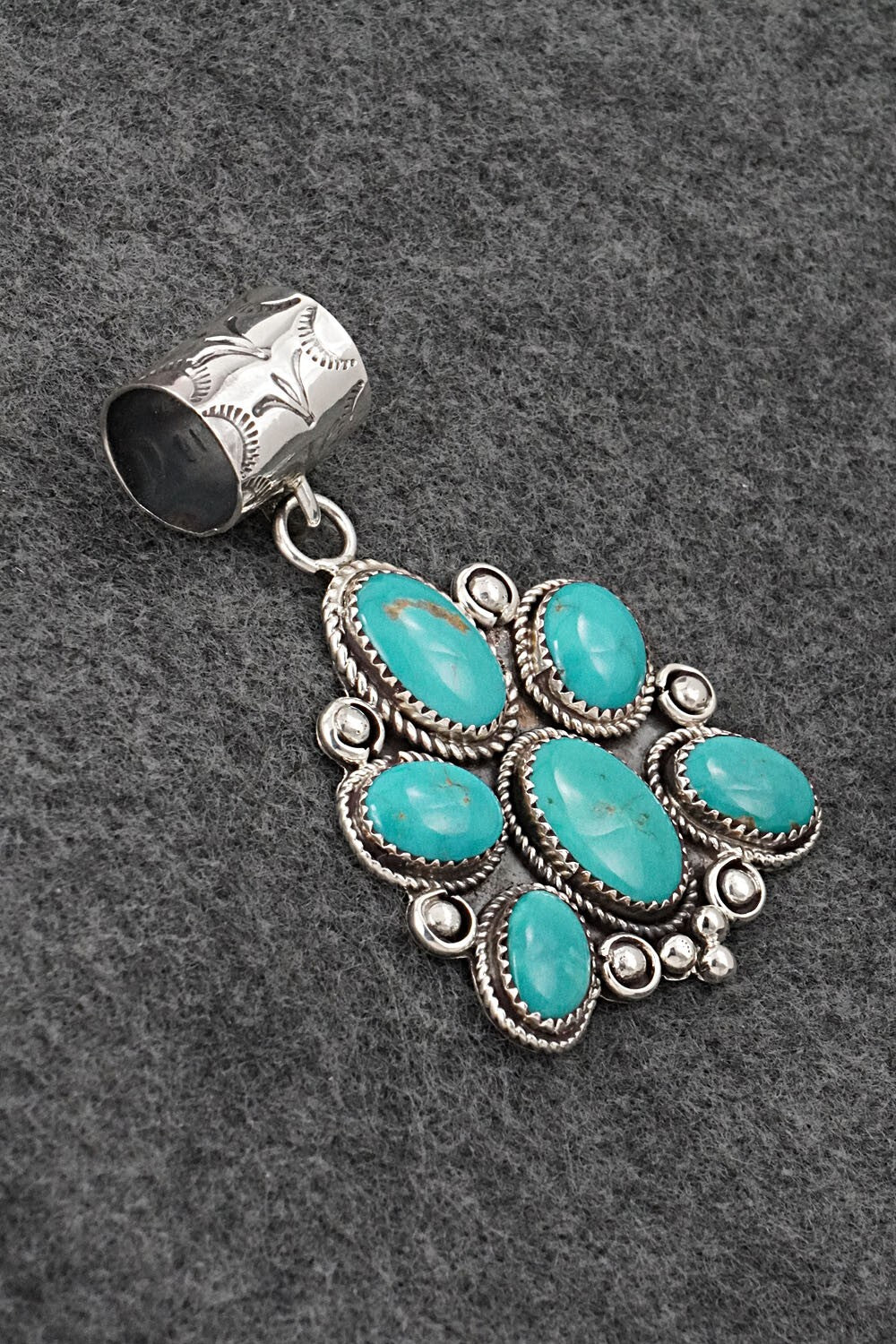 Turquoise & Sterling Silver Pendant - Ernest Hawthorne