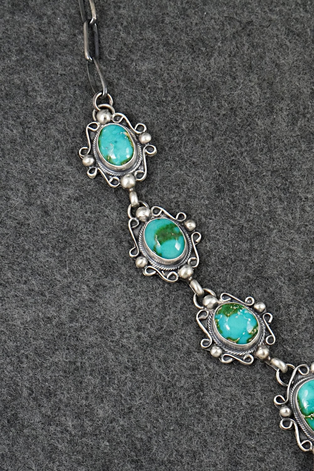 Turquoise & Sterling Silver Necklace and Earrings Set - Kathleen Livingston