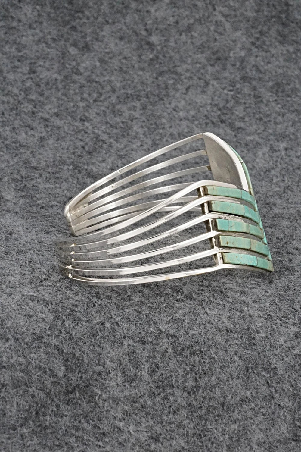 Turquoise & Sterling Silver Inlay Bracelet - Jamie Johnson