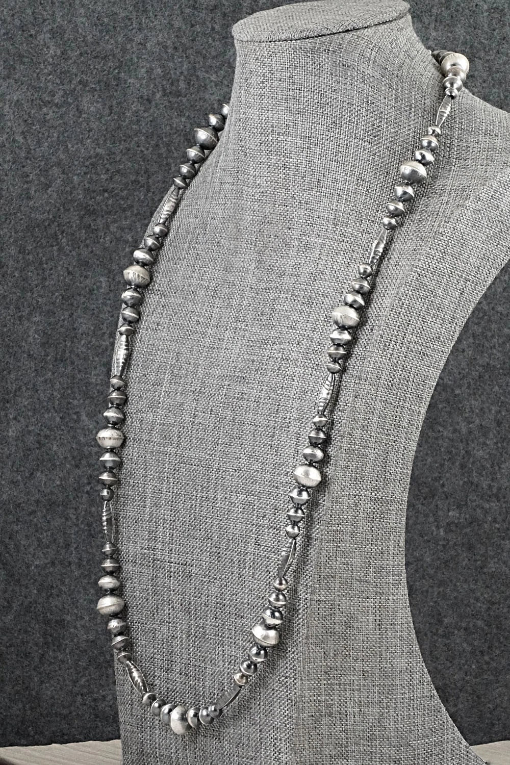 Sterling Silver Navajo Pearl Necklace 26" - Vintage