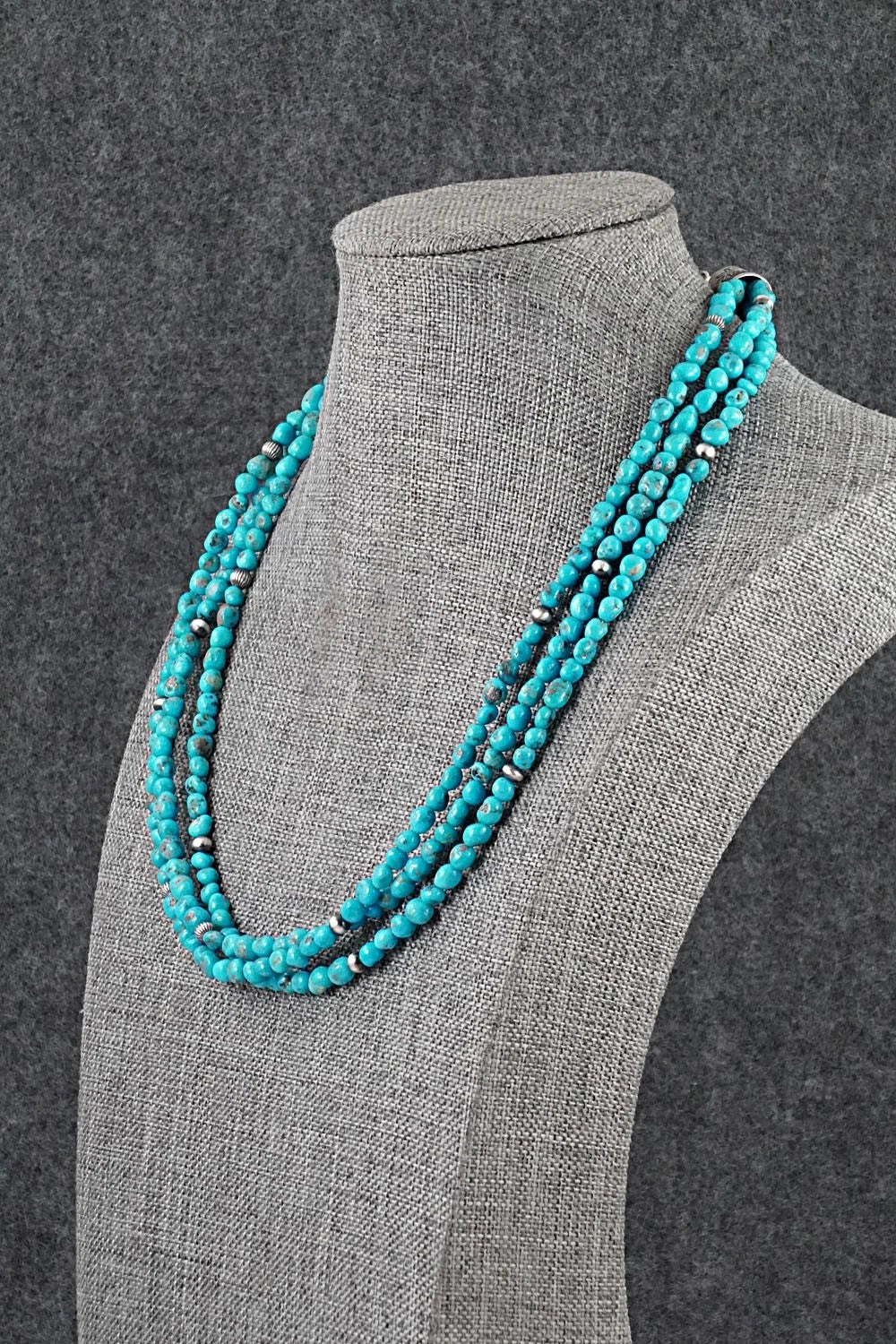 Turquoise & Sterling Silver Necklace - Theresa Skeets