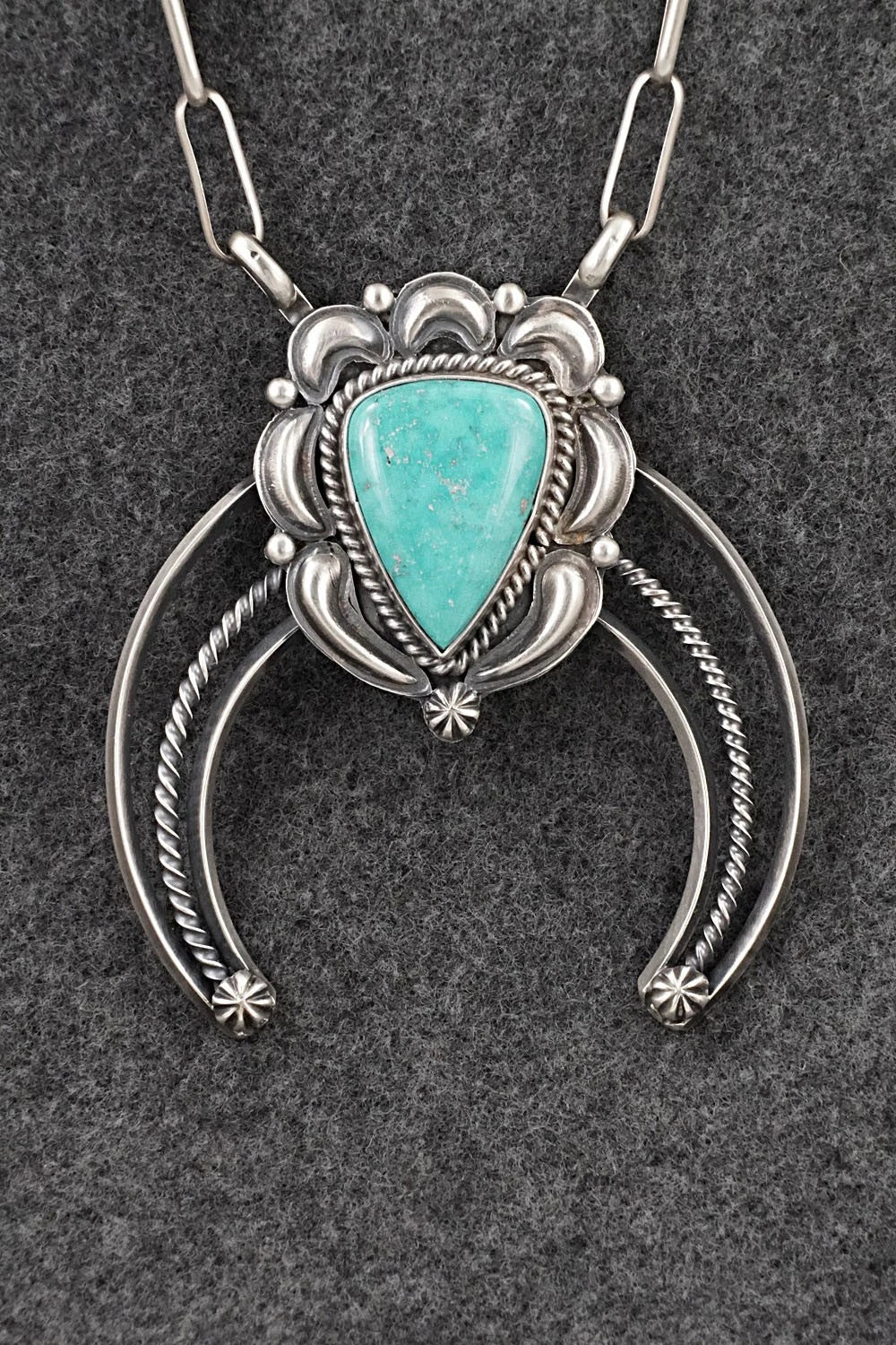 Turquoise & Sterling Silver Necklace - Raymond Delgarito