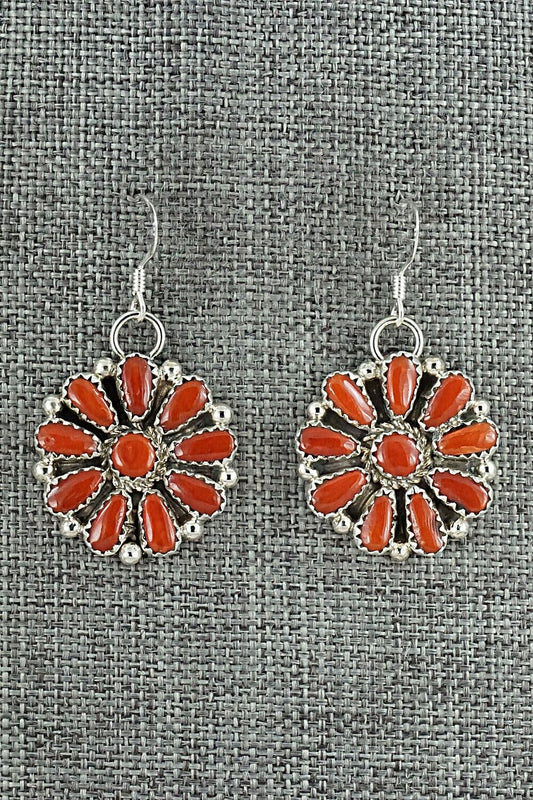 Coral & Sterling Silver Earrings - Alicia Wilson