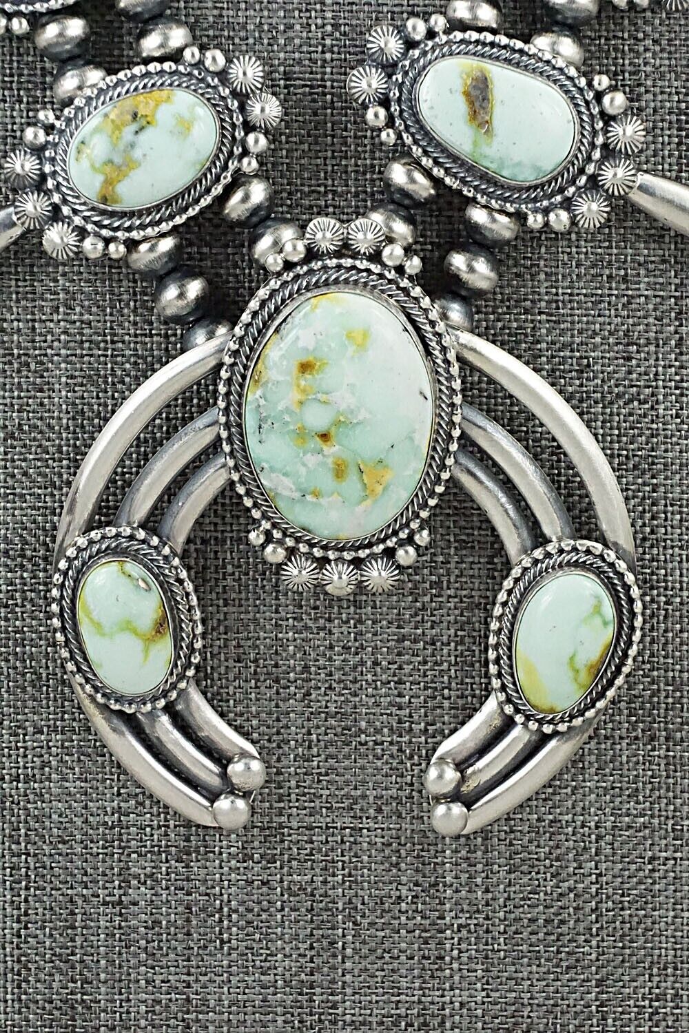 Variscite & Sterling Silver Squash Blossom Set - Tom Lewis