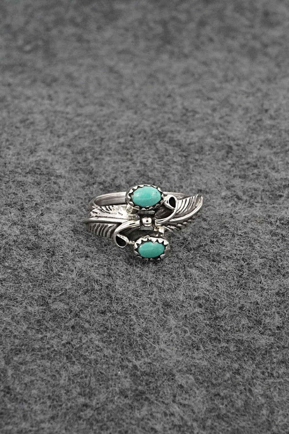 Turquoise & Sterling Silver Ring - Harry B. Yazzie - Size 6.75