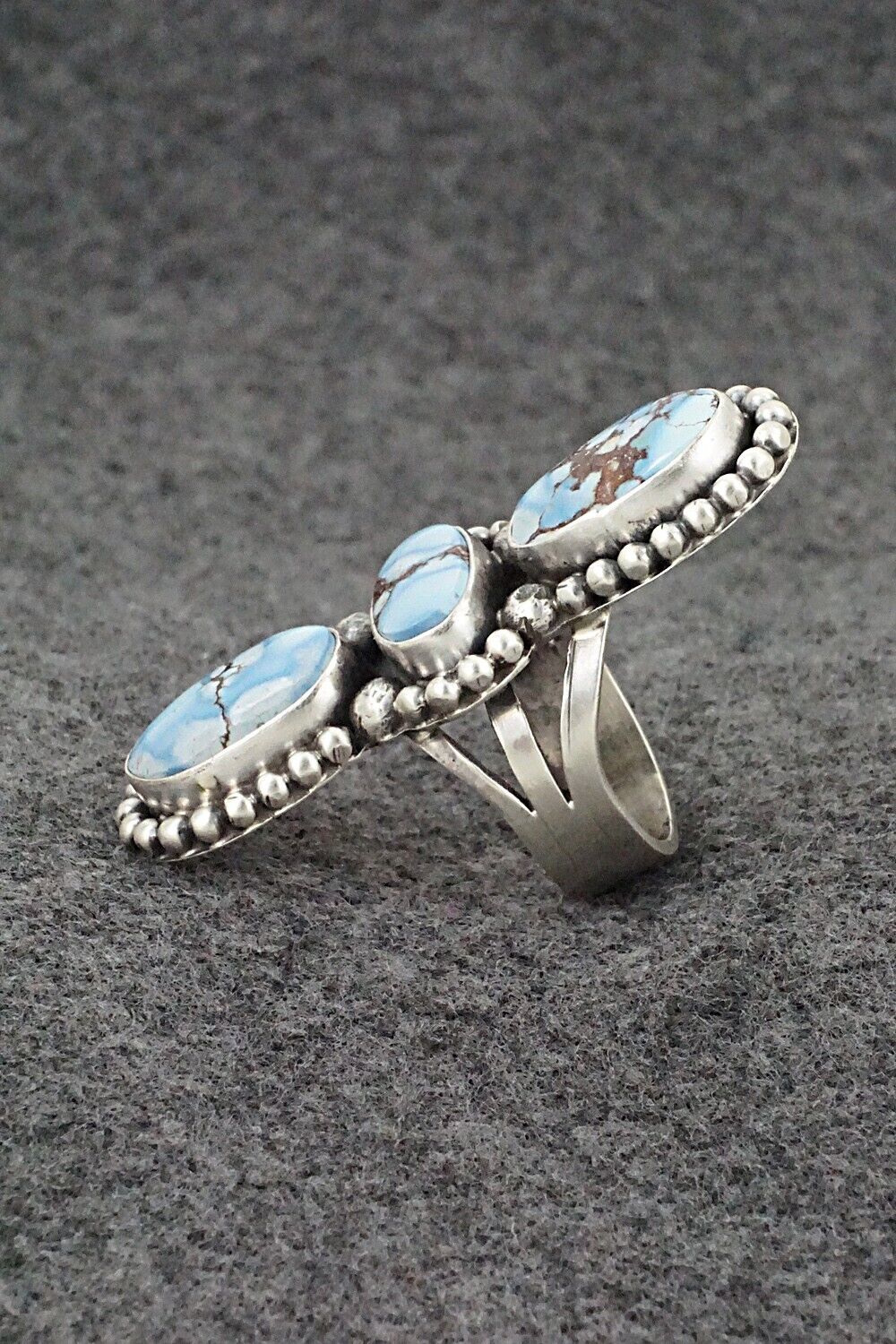 Turquoise & Sterling Silver Ring - Bobby Johnson - Size 8.5