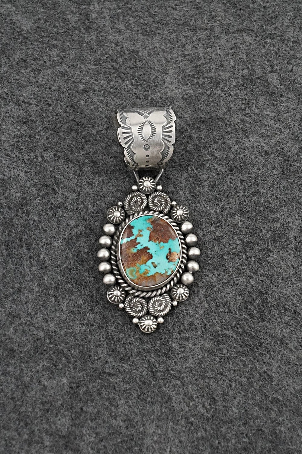Turquoise & Sterling Silver Pendant - Rosita Calladitto