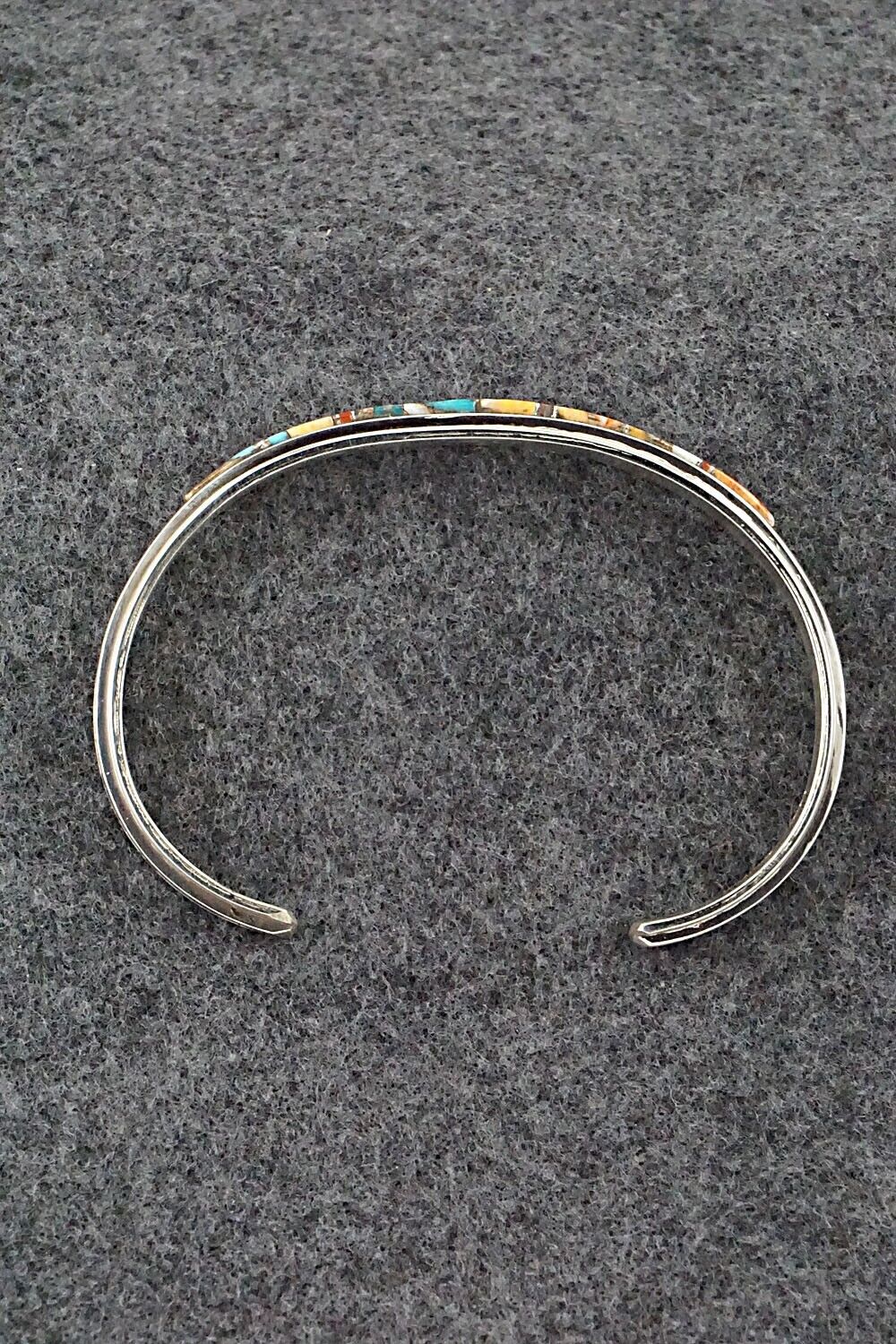 Turquoise, Coral, Spiny Oyster & Sterling Silver Bracelet - Wilbert Muskett Jr.