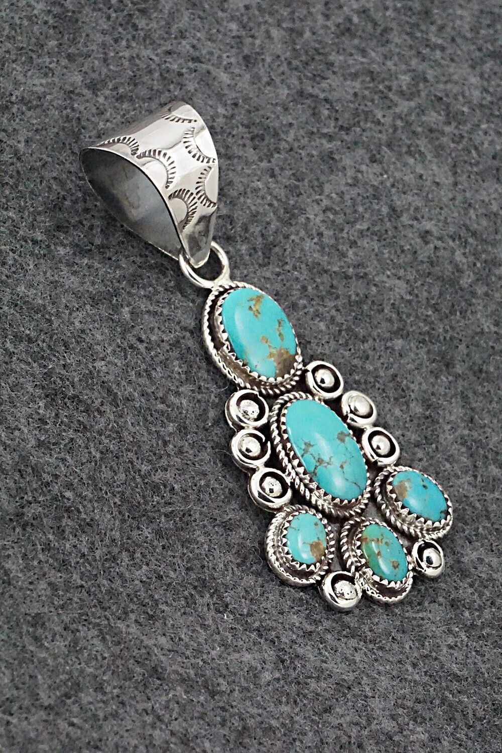 Turquoise & Sterling Silver Pendant - Ernest Hawthorne