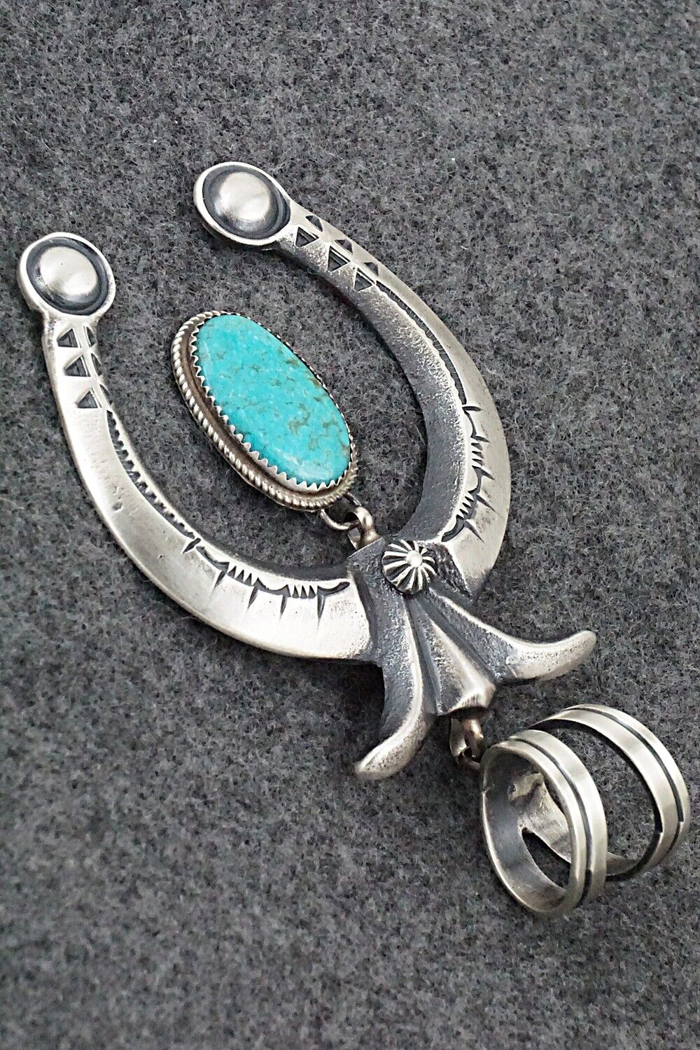 Turquoise & Sterling Silver Pendant - Martha Cayatineto